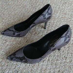 Sergio Rossi Snake Print Heels in gray & black size 37